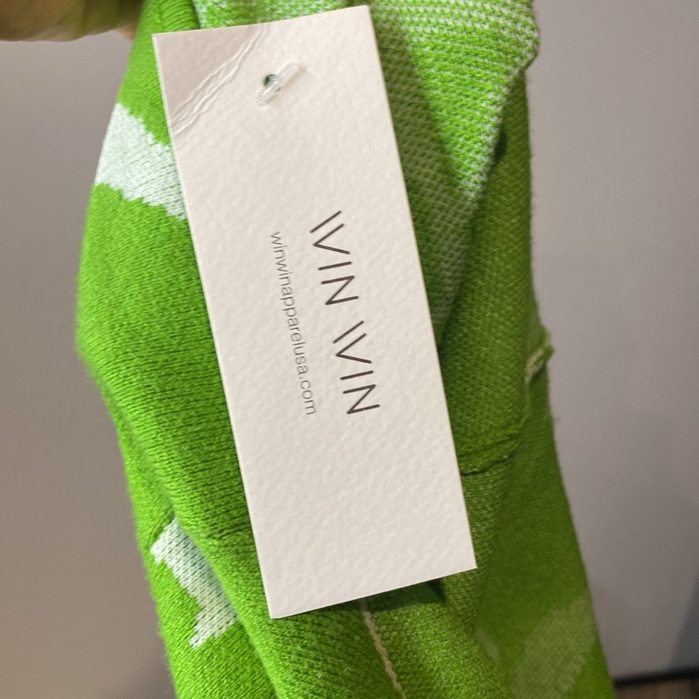 NWT Win WIn Floral Green White Halter Sweater Button Down Maxi Dress S - Picture 5 of 11